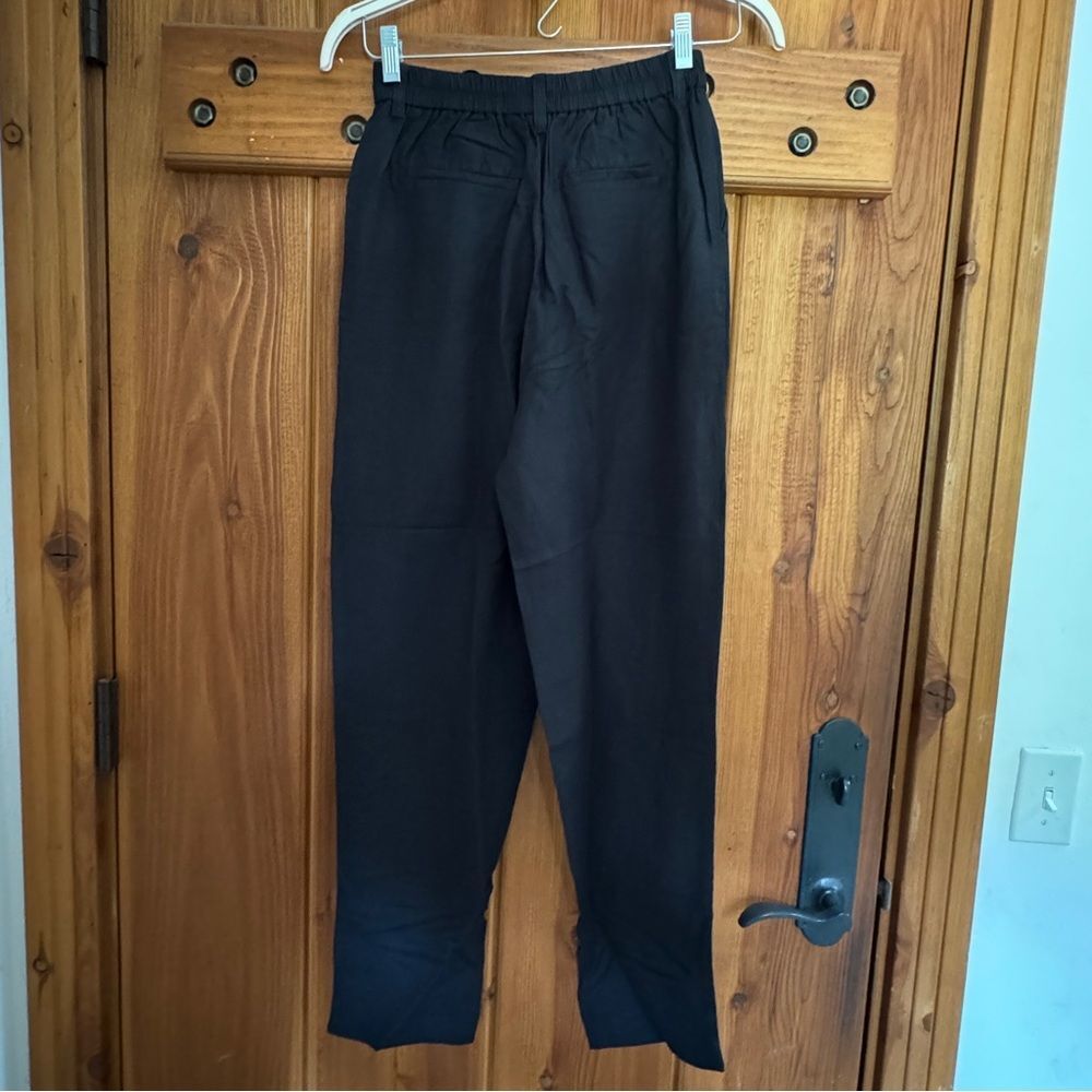 Madewell‎ | Women's The Tailored Tapered Pant in Linen-Blend - Black, Size 00T - Picture 5 of 10